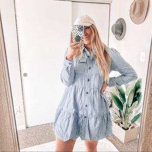 Kori striped button down dress